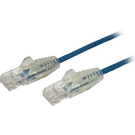 StarTech.com 10 ft CAT6 Cable - Slim CAT6 Patch Cord - Blue Snagless RJ45 Connectors - Gigabit Ethernet Cable - 28 AWG - LSZH (N