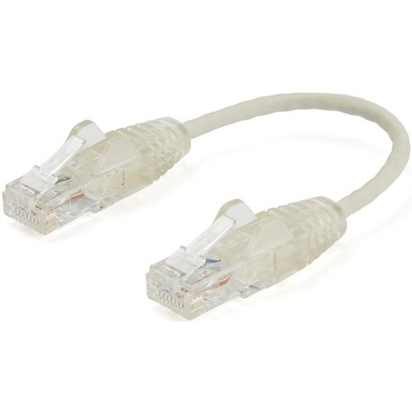 StarTech.com 6 in CAT6 Cable - Slim CAT6 Patch Cord - Gray Snagless RJ45 Connectors - Gigabit Ethernet Cable - 28 AWG - LSZH (N6