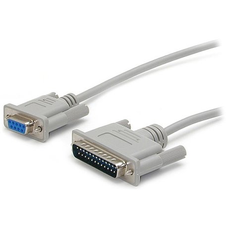 StarTech.com 10 ft Cross Wired DB9 to DB25 Serial Null Modem Cable - Null modem cable - DB-9 (F) - DB-25 (M) - 10 ft - Connect y