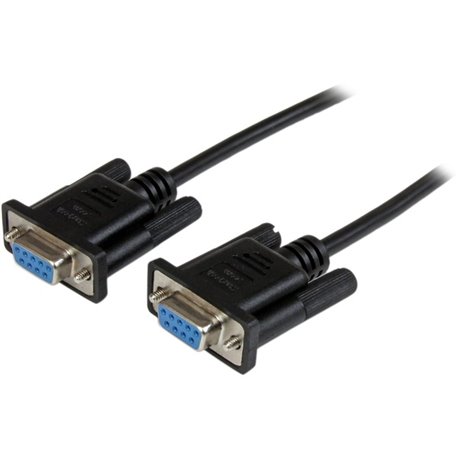 StarTech.com 1m Black DB9 RS232 Serial Null Modem Cable F/F - Connect your serial devices, and transfer your files - 1m DB9 Null