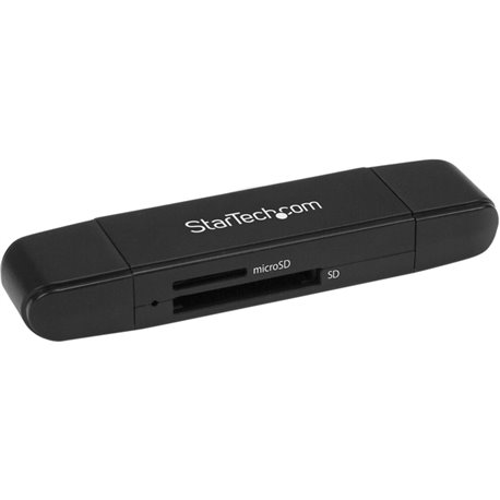 StarTech.com USB 3.0 Memory Card Reader for SD and microSD Cards - USB-C and USB-A - Portable USB SD and microSD Card Reader - A