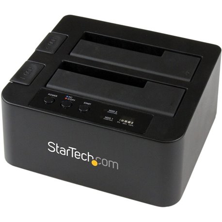 StarTech.com Dual Bay Hard Drive Duplicator Dock, Standalone HDD/SSD Cloner/Copier, USB 3.0 / eSATA to SATA III Hard Drive Clone