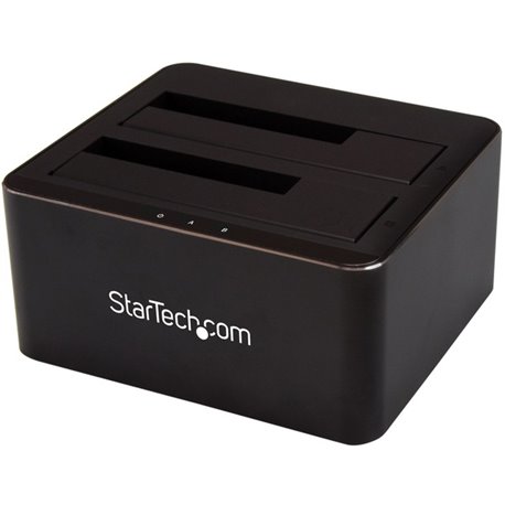 StarTech.com Dual-Bay USB 3.0 to SATA Hard Drive Docking Station, 2.5/3.5" SATA I/II/III, SSD/HDD Dock, USB Hard Drive Bays, Top