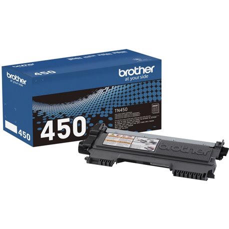 Brother Genuine TN450 Mono Laser High Yield Black Toner Cartridge - Monochrome Toner - Laser - High Yield - Black - 1 Each