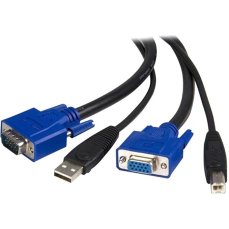 StarTech.com 10 ft 2-in-1 Universal USB KVM Cable - Video / USB cable - HD-15, 4 pin USB Type B (M) - 4 pin USB Type A, HD-15 - 