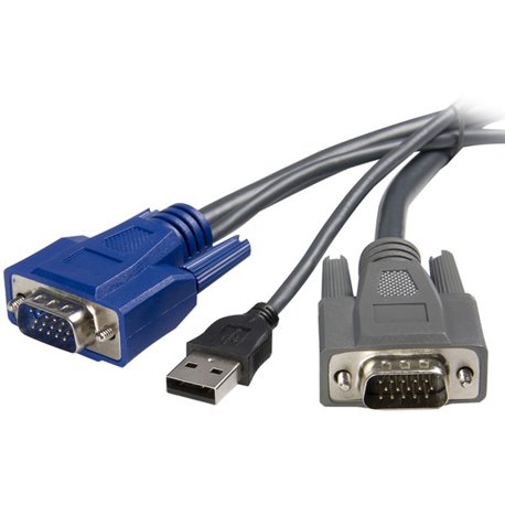 StarTech.com 10 ft Ultra-Thin USB VGA 2-in-1 KVM Cable - Connect VGA video and USB using a single thin KVM cable