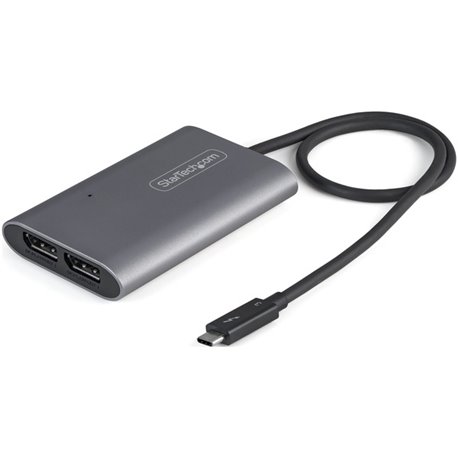 StarTech.com Thunderbolt 3 to Dual DisplayPort Adapter DP 1.4 - Dual 4K 60Hz or Single 8K/5K TB3 to DP Monitor Video Adapter - M