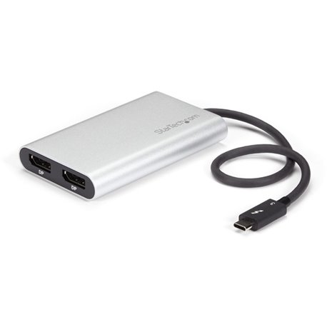 StarTech.com Thunderbolt 3 to Dual DisplayPort Adapter - 4K 60Hz Dual Monitor TB3 DisplayPort 1.2 Video Adapter - Thunderbolt 3 