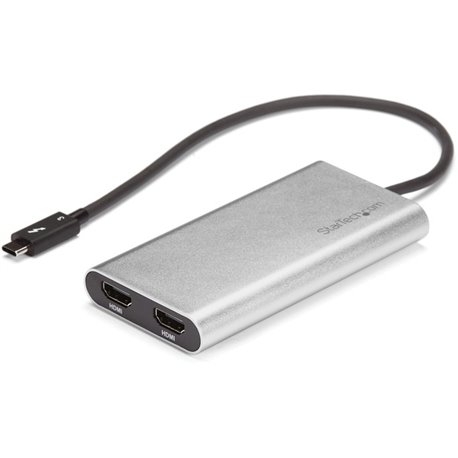 StarTech.com Thunderbolt 3 to Dual HDMI 2.0 Adapter - 4K 60Hz Dual Monitor TB3 HDMI Video Adapter - Thunderbolt 3 Certified -Mac