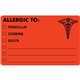 Tabbies ALLERGIC TO Medical Allergy Label - 4" Width x 2" Length - Permanent Adhesive - Rectangle - Fluorescent Red - 100 / Roll