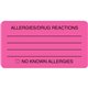 Tabbies ALLERY/DRUG REACTIONS Alert Labels - 3 1/4" Width x 1 3/4" Length - Pink - 250 / Roll