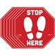 Tabbies BeSafe STOP HERE Messaging Carpet Decals - 6 / Pack - STOP HERE Print/Message - 12" Width x 12" Height - Square Shape - 