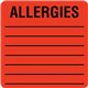 Tabbies Square ALLERGIES Labels - 2" Width x 2" Length - Permanent Adhesive - Square - Fluorescent Red - 500 / Roll - 500 / Roll