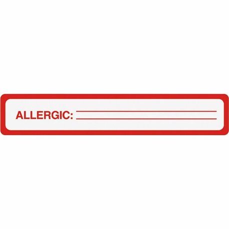 Tabbies ALLERGIC Allergy Message Labels - 5 1/2" Width x 1" Length - Black, Black - 175 / Roll