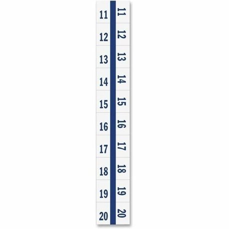 Tabbies Legal Index Divider Tabs - 10 Printed Tab(s) - Digit - 11-20 - 8.5" Divider Width x 11" Divider Length - Letter - 7 Hole