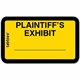 Tabbies Plaintiff's Exhibit Legal File Labels - 1 5/8" Width x 1" Length - Yellow - 252 / Pack