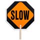 Tatco STOP / SLOW 2-sided Handheld Sign - 1 Each - STOP/SLOW Print/Message - 0.2" Width x 18" Height - Double Sided - Weather Pr