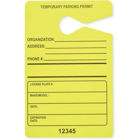 Tatco Information Sign - 50 / Pack - 3.5" Width x 5.5" Height - Rectangular Shape - Hanging - Fluorescent Yellow