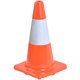 Tatco Sturdy Molded Reflective Traffic Cone - 1 Each - Cone Shape - Reflective Paint, Stackable - Outdoor - Polyvinyl Chloride (