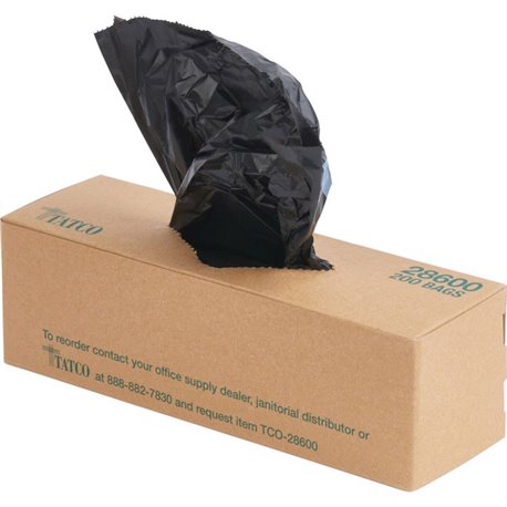 Tatco Dog Waste Station Refill Bags - Black - 10/Carton - 200 Per Box - Waste Disposal, Office, Park, Home