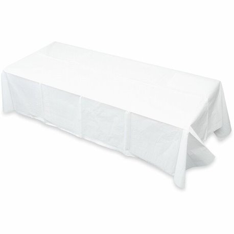 Tatco White Paper Rectangular Tablecovers - 108" Length x 54" Width - Paper - White - 20 / Carton