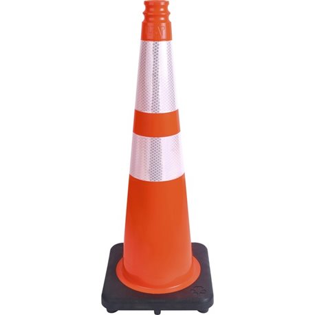 Tatco Slimline Traffic Cones - 1 Each - 10.8" Width x 28" Height x 10.8" Depth - Cone Shape - Reflective, Flexible, Long Lasting