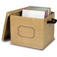 Teacher Created Resources Burlap Storage Box - Lift-off Closure - Brown - For Toy, Classroom Supplies, Book, Notepad - 1 Each