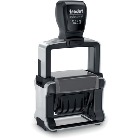 Trodat Professional 5-in-1 Date Stamp - Date Stamp - "ENTERED, PAID, FAXED, RECEIVED" - 10000 Impression(s) - Blue, Red - Recycl