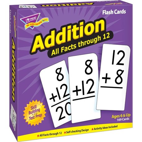 Trend Addition all facts through 12 Flash Cards - Theme/Subject: Learning - Skill Learning: Addition - 169 Pieces - 6+ - 169 / B