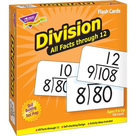 Trend Division all facts through 12 Flash Cards - Theme/Subject: Learning - Skill Learning: Division - 156 Pieces - 9+ - 156 / B