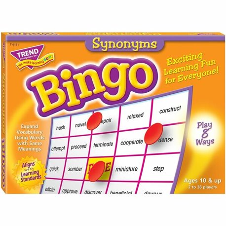 Trend Synonyms Bingo Game - Theme/Subject: Learning - Skill Learning: Language - 9-13 Year