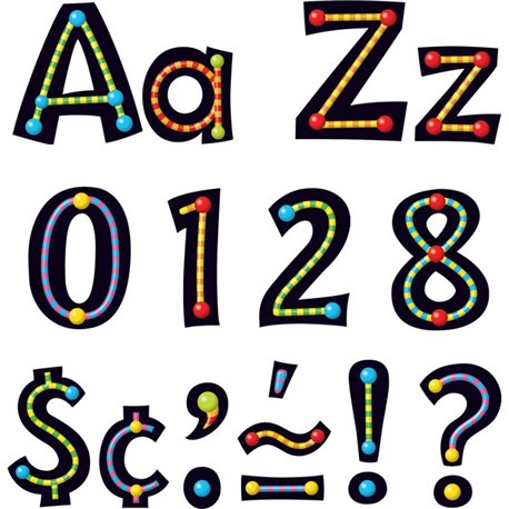 Trend 4" Ready Letter Alphabeads - 59 x Uppercase Letters, 20 x Numbers, 38 x Punctuation Marks, 83 x Lowercase Letters, 18 x Sp