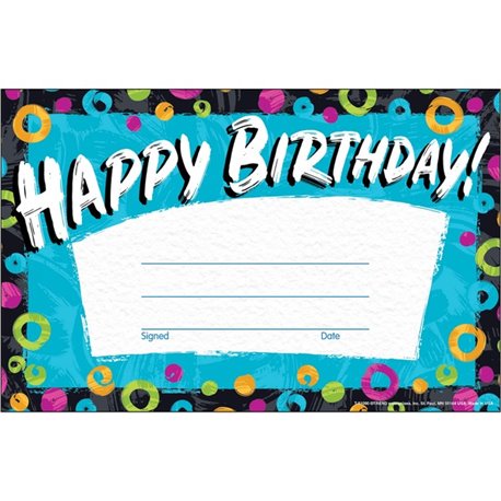 Trend Harmony Birthday Recognition Awards - "Happy Birthday" - 8.5" - Multicolor - 30 / Pack