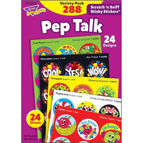 Trend Pep Talk Scratch 'n Sniff Stinky Stickers - Unicorn, Country Critters, Ribbeting Rewards, Candy Compli-MINTS, Snappy Apple