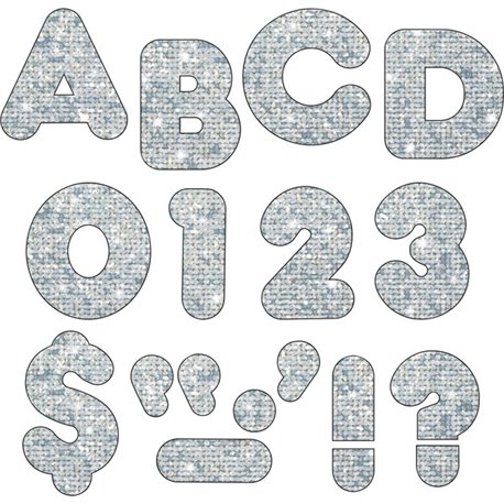 Trend 4" Sparkle Uppercase Ready Letters Set - 50 x Capital Letter, 10 x Number, 10 x Punctuation Marks Shape - Pin-up - Casual 