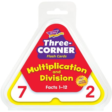 Trend Multiplication/Division Three-Corner Flash Card Set - Educational - 1 / Set