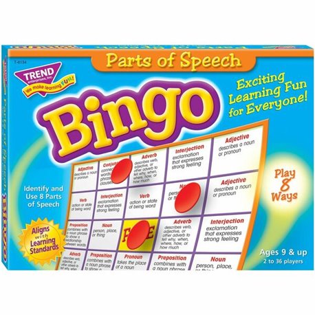 Trend Parts of Speech Bingo Game - Educational - 2 to 36 Players - 1 Each