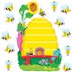 Trend Busy Bees Job Chart Bulletin Board Set - 36 x Bee, Beehive Shape - Multicolor - 1 / Set