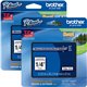 Brother P-touch TZe Laminated Tape Cartridges - 15/64" Width - Rectangle - Clear, Black - 2 / Bundle - Water Resistant - Grease 