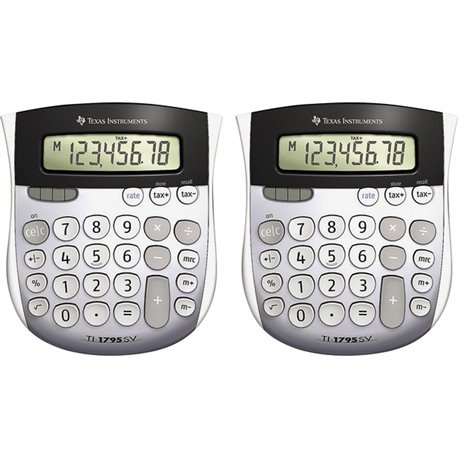 Texas Instruments TI-1795SV SuperView Calculators - Dual Power, Angled Display, Sign Change - 8 Digits - LCD - Battery/Solar Pow