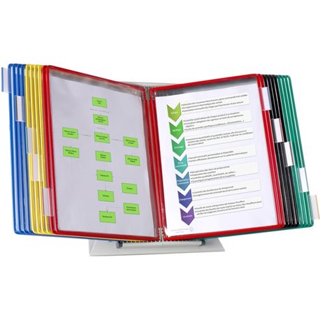 Djois by Tarifold Color-coded 20-Pocket Desktop Starter Set - Desktop, Countertop - 20 Panels - Support Letter 8.50" x 11" Media