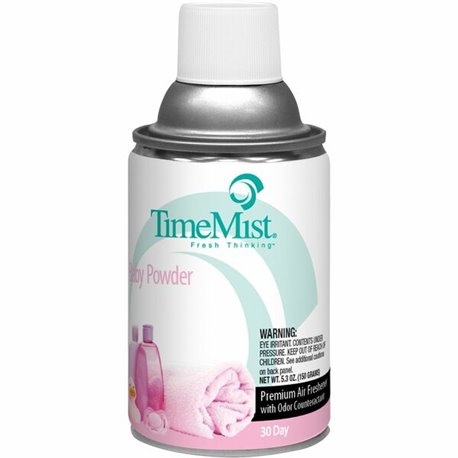 TimeMist Metered 30-Day Baby Powder Scent Refill - Spray - 6000 ft� - 5.3 fl oz (0.2 quart) - Baby Powder - 30 Day - 1 Each - Lo