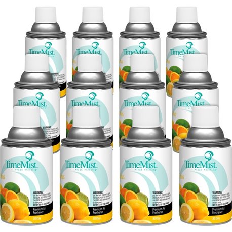 TimeMist Metered 30-Day Citrus Scent Refill - Spray - 6000 ft� - 6.6 fl oz (0.2 quart) - Citrus - 30 Day - 12 / Carton - Long La