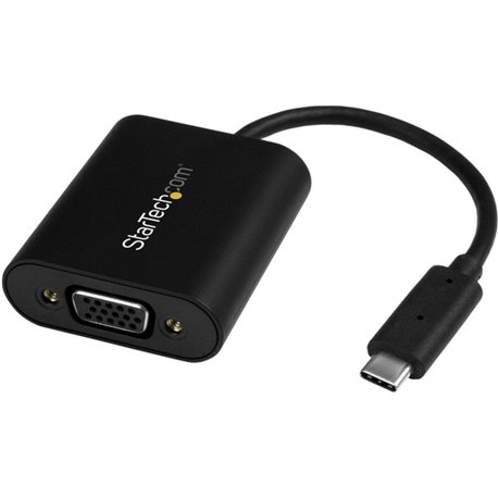 StarTech.com USB-C to VGA Adapter - 1920x1200 - USB C Adapter - USB Type C to VGA Monitor / Projector Adapter - Use this unique 
