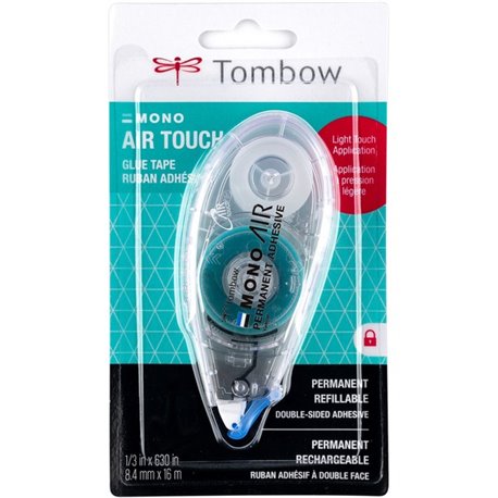 Tombow Air Touch Adhesive - 17.50 yd Length x 0.33" Width - Dispenser Included - For Smooth Surface - 1 Each