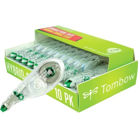 Tombow Mono Hybrid-Style Correction Tape - 0.16" Width x 32.83 ft Length - 1 Line(s) - White Tape - Ergonomic - Acid-free, Non-r