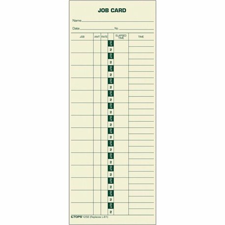 TOPS Job Costing Time Cards - 3.50" x 9" Sheet Size - Yellow - Yellow Sheet(s) - Green Print Color - 500 / Box