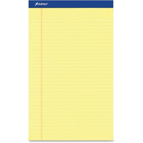 Ampad Perforated Ruled Pads - Letter - 50 Sheets - Stapled - 0.34" Ruled - Letter - 8 1/2" x 11"8.5" x 11.8" - Dark Blue Binding