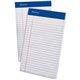 Ampad Perforated Ruled Pads - 50 Sheets - Stapled - 0.28" Ruled - 20 lb Basis Weight - 5" x 8" - White Paper - White Cover - Stu