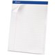 Ampad Basic Perforated Writing Pads - 50 Sheets - Stapled - 0.34" Ruled - 15 lb Basis Weight - 8 1/2" x 11 3/4" - White Paper - 